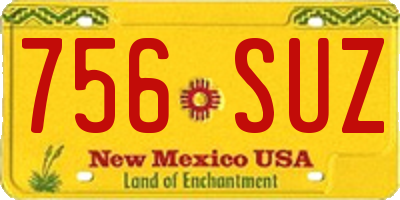 NM license plate 756SUZ