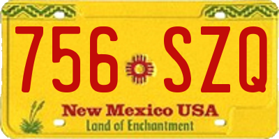 NM license plate 756SZQ