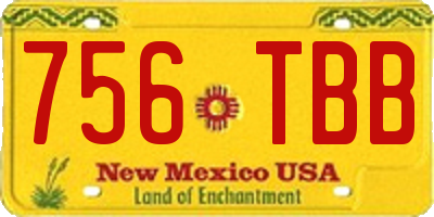NM license plate 756TBB