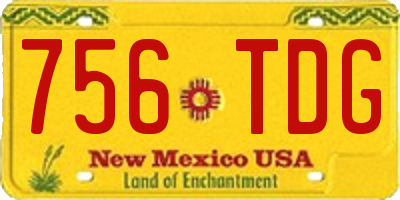NM license plate 756TDG