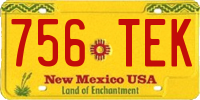 NM license plate 756TEK