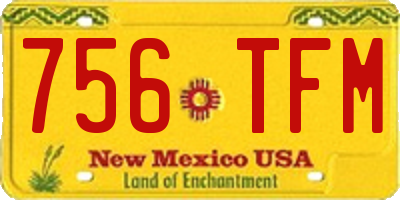 NM license plate 756TFM