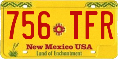 NM license plate 756TFR
