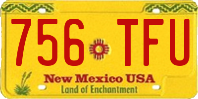 NM license plate 756TFU