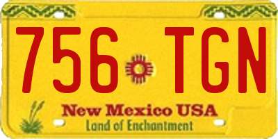 NM license plate 756TGN