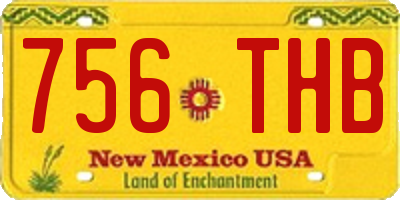 NM license plate 756THB