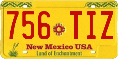 NM license plate 756TIZ