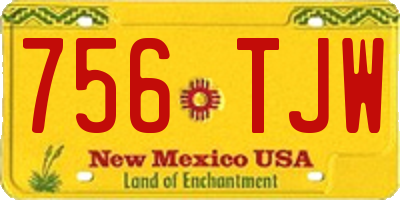 NM license plate 756TJW