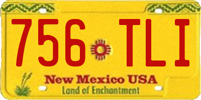 NM license plate 756TLI