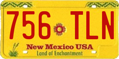 NM license plate 756TLN
