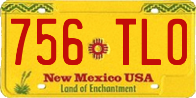 NM license plate 756TLO