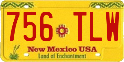 NM license plate 756TLW