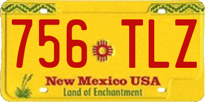 NM license plate 756TLZ