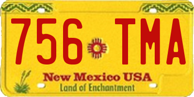 NM license plate 756TMA