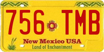 NM license plate 756TMB