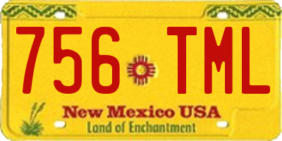 NM license plate 756TML