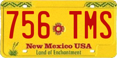 NM license plate 756TMS