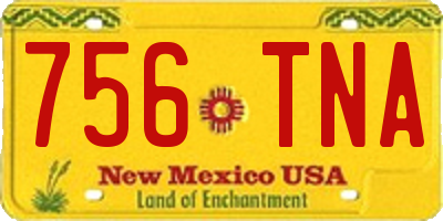 NM license plate 756TNA