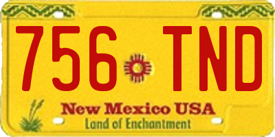 NM license plate 756TND