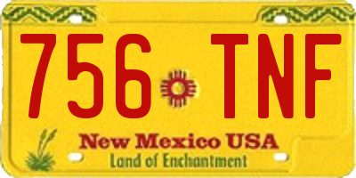 NM license plate 756TNF