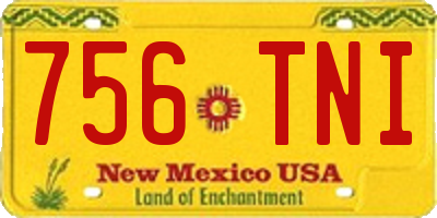 NM license plate 756TNI