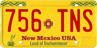 NM license plate 756TNS