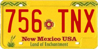 NM license plate 756TNX