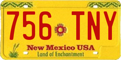 NM license plate 756TNY