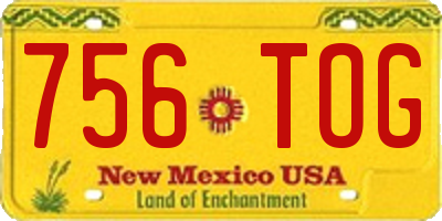 NM license plate 756TOG