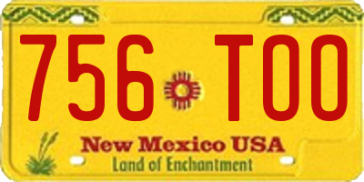 NM license plate 756TOO