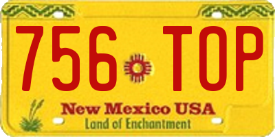 NM license plate 756TOP