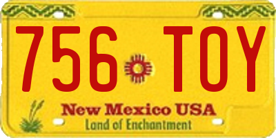 NM license plate 756TOY