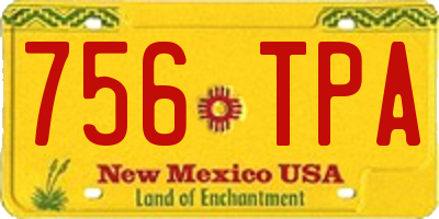NM license plate 756TPA
