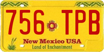 NM license plate 756TPB