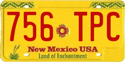 NM license plate 756TPC