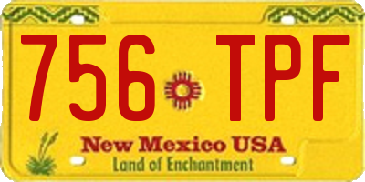 NM license plate 756TPF