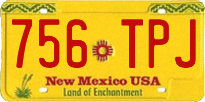 NM license plate 756TPJ