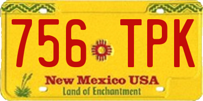 NM license plate 756TPK