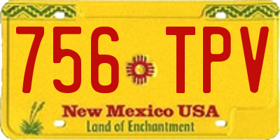 NM license plate 756TPV