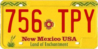NM license plate 756TPY
