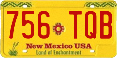 NM license plate 756TQB