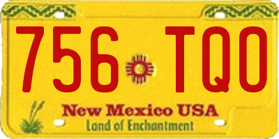 NM license plate 756TQO