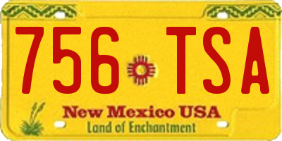 NM license plate 756TSA