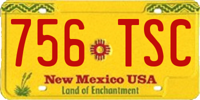 NM license plate 756TSC