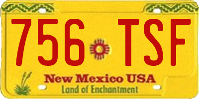 NM license plate 756TSF