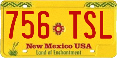 NM license plate 756TSL