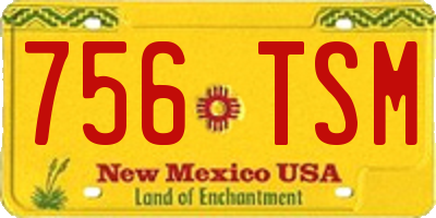 NM license plate 756TSM