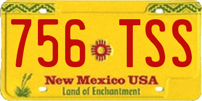 NM license plate 756TSS