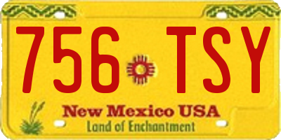 NM license plate 756TSY
