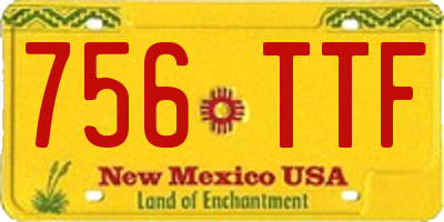 NM license plate 756TTF